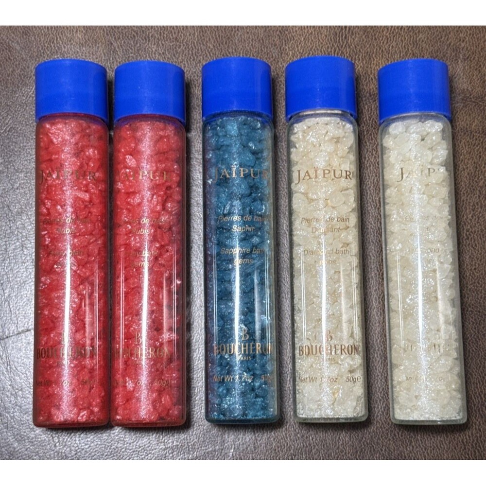 Lot of 5 Vintage BOUCHERON Jaipur Perfume Shimmer Bath Gems Discontinued France